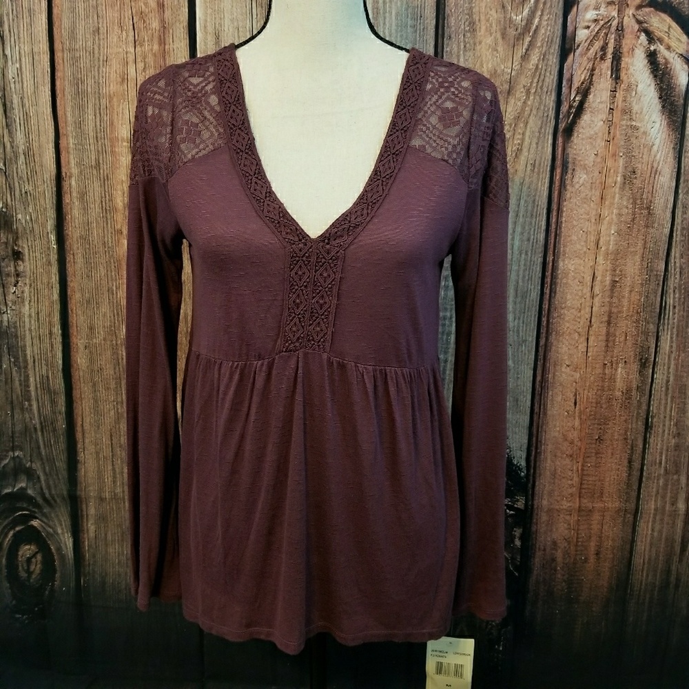 Maroon Boho top medium
